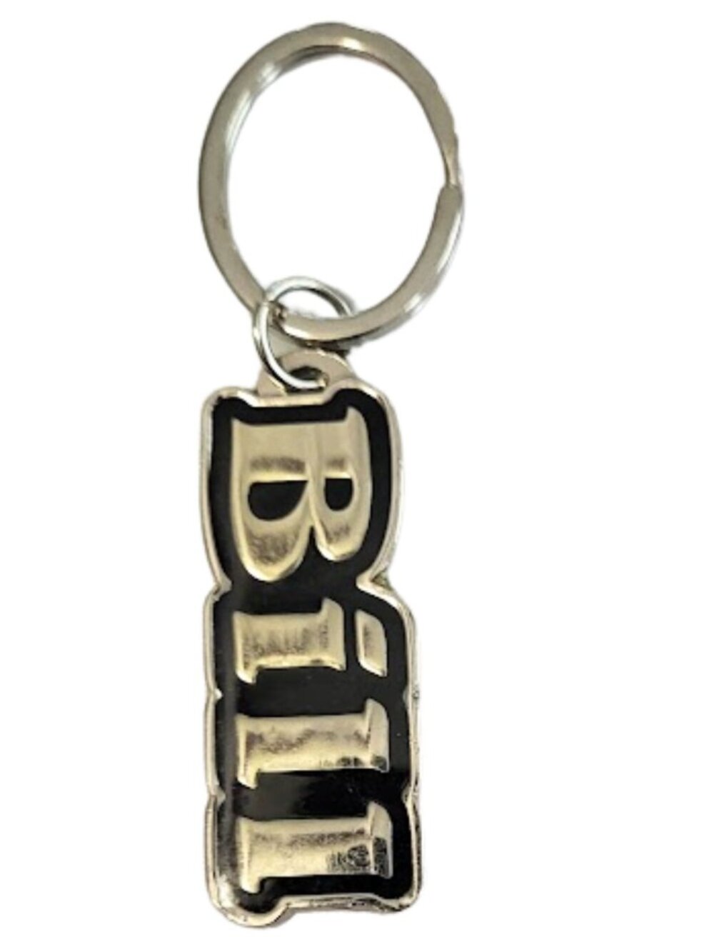 SWIBCO NW0T Black & Silver Galaxy Keychain Silver Metal Personalized Name BILL
